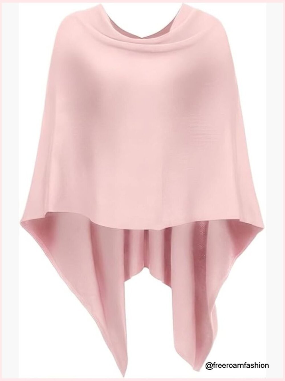 Asymmetric Wrap Poncho Topper Knit Short Sleeveless Lightweight Shawl
